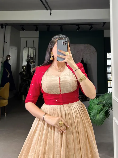 Silk Gown with Embroidered Banglori Jacket